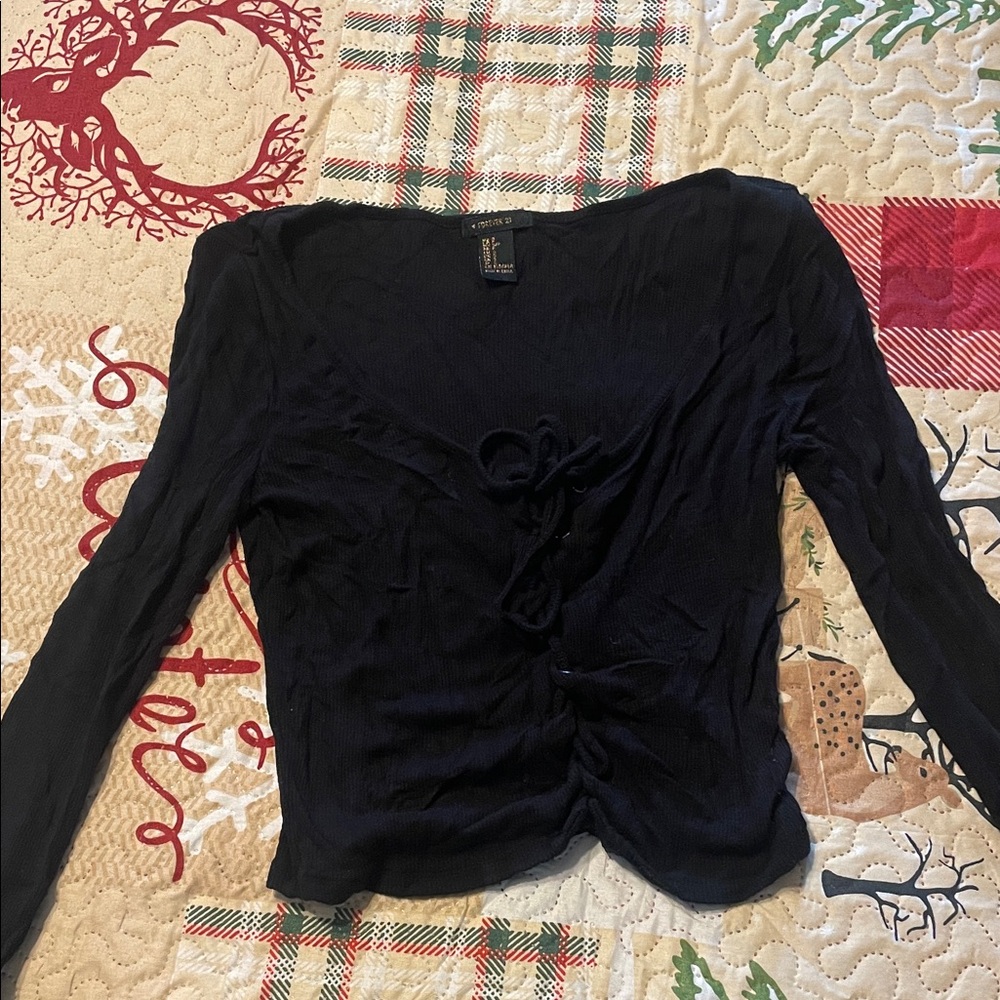 Forever 21 Black Long Sleeve Top